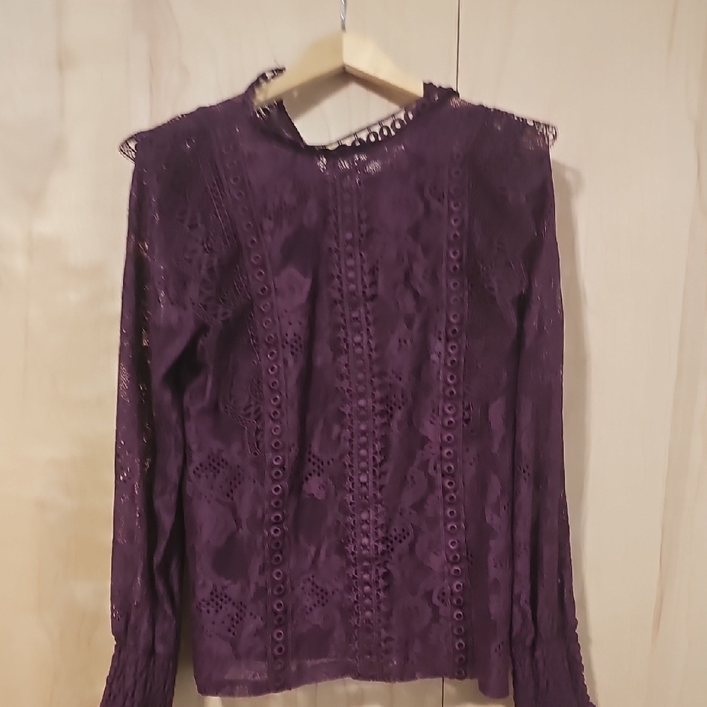 Elegant Purple Lace Women's Top